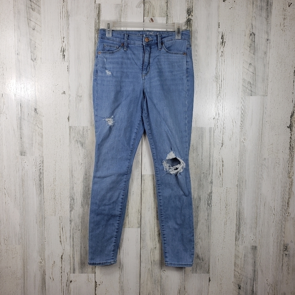 Universal threads high rise skinny ripped light wash jeans women's size 2/26